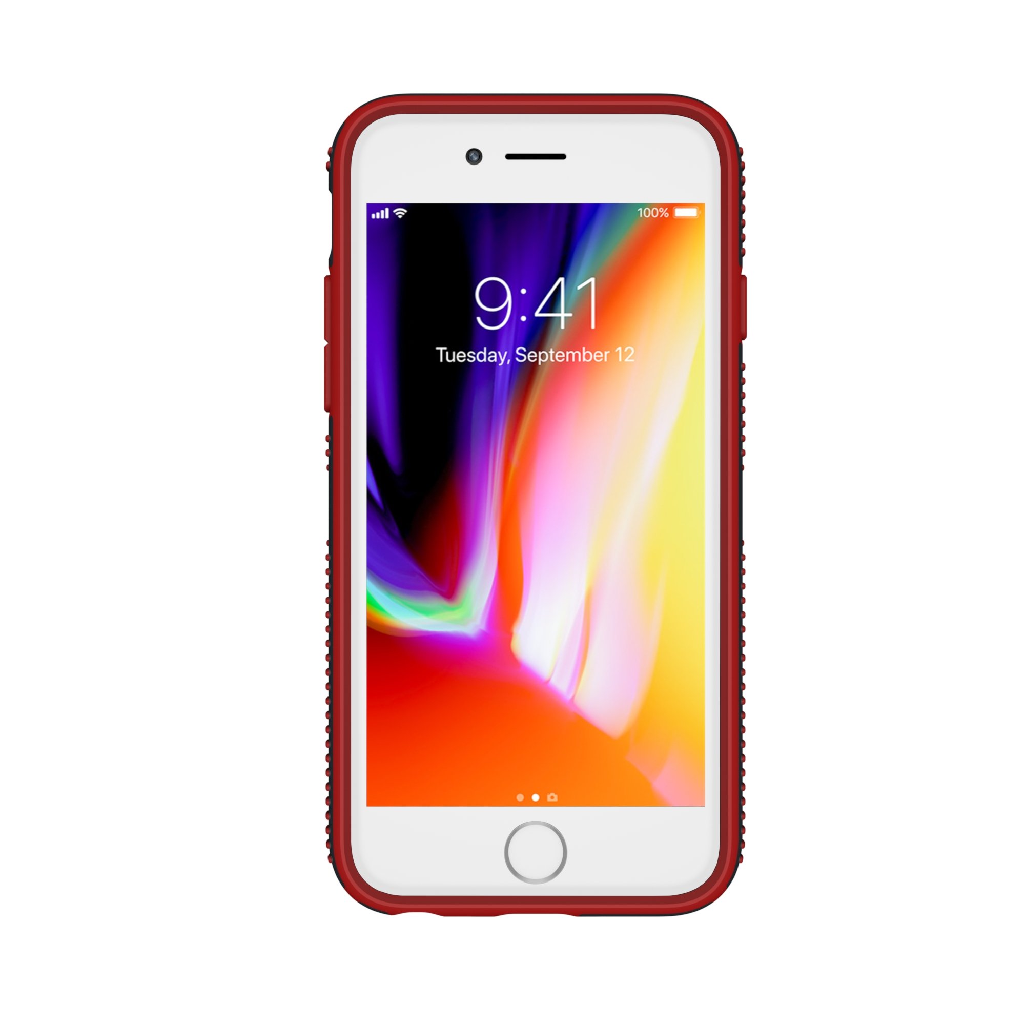Speck Products CandyShell Grip Cell Phone Case for iPhone 8/7/6S/6 | Charcoal Grey/Dark Poppy Red