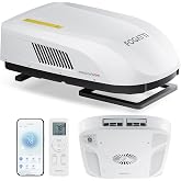 FOGATTI RV AC Unit 16K BTU, with Heat Pump, Non-Ducted, White | APP &amp; WiFi Control, Low-Profile Rooftop RV, Energy-Efficient Cooling, Quiet Operation, Fits Trailers Campers, ETL Certified