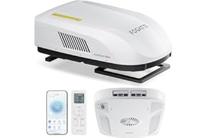 FOGATTI RV AC Unit 16K BTU, with heat pump and Cooling, with WiFi and Remote Control, Quiet AC, Low Profile Rooftop Air Conditioner RV Easy Install Non-Ducted, White, InstaCool Ultra