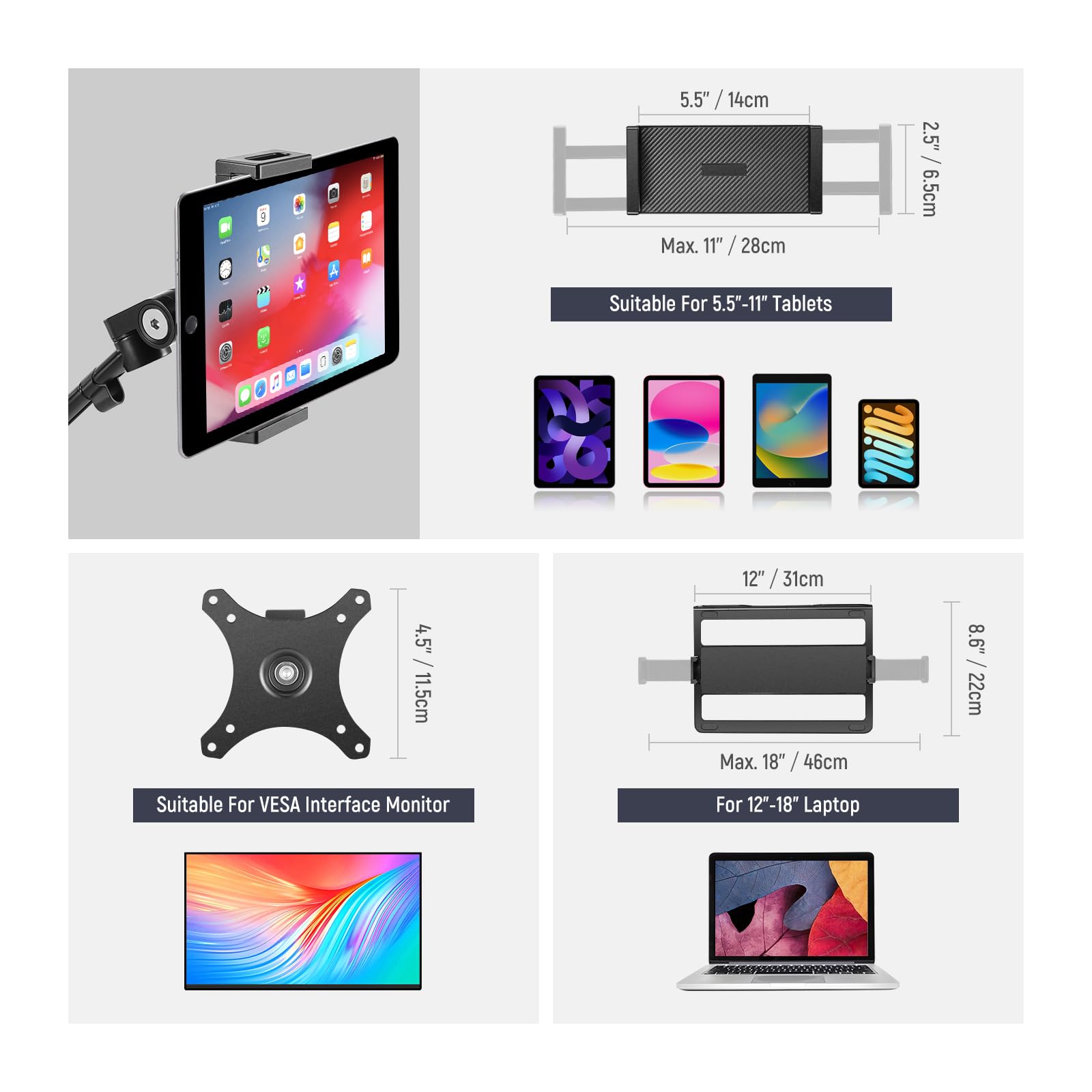 NEEWER Overhead Camera Stand Desk Mount Rig with 4 Boom Arms for Photography Video Light Ring Light Phone Mount Webcam Mic Compact DSLR for Live Streaming Broadcast Online Teaching Meeting, DS007