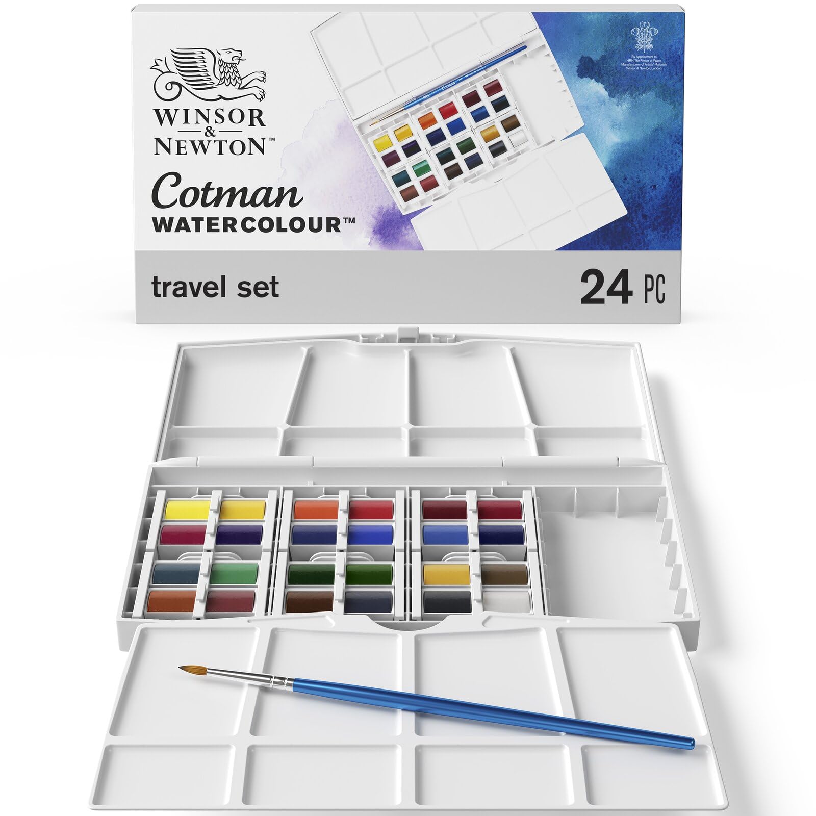Photo 1 of Winsor & Newton Cotman Watercolor Paint Set, Studio Set, 24 Half Pans