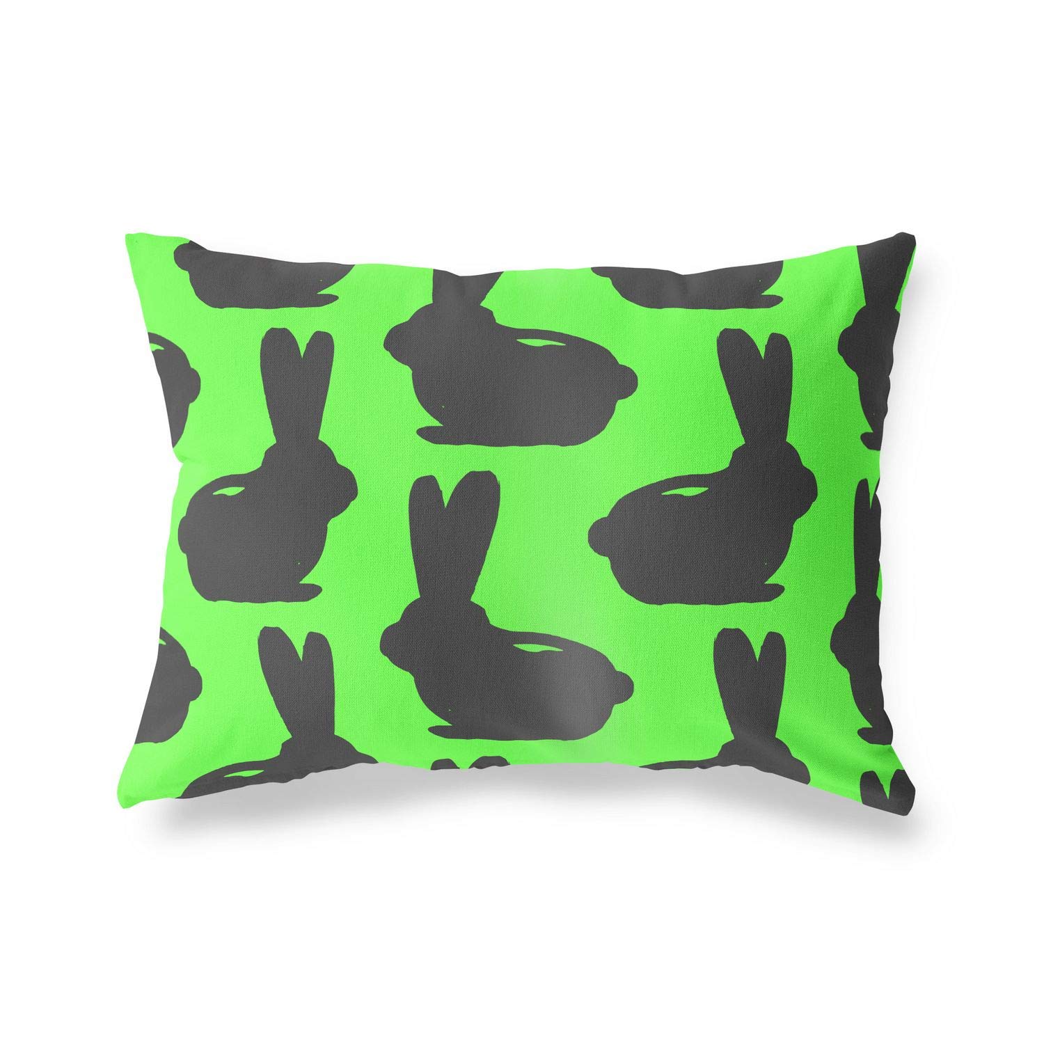 Bonamaison Decorative Cushion Cover Neon Green & Fume, Throw Pillow Covers, Home Decorative Pillowcases for Livingroom, Sofa, Bedroom, Size: 35x50 Cm - Designed and Manufactured in Turkey