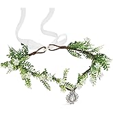 SWEETV Fairy Flower Leaf Crowns for Women Elven Princess Tiara Elf Headpiece for Cosplay Halloween Costume Photoshoot Wedding