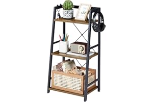 EYOCAL 3-Tier Bathroom Ladder Shelf, Standing Tower Shelf Bookcase Freestanding Tower for Living Room Home and Office