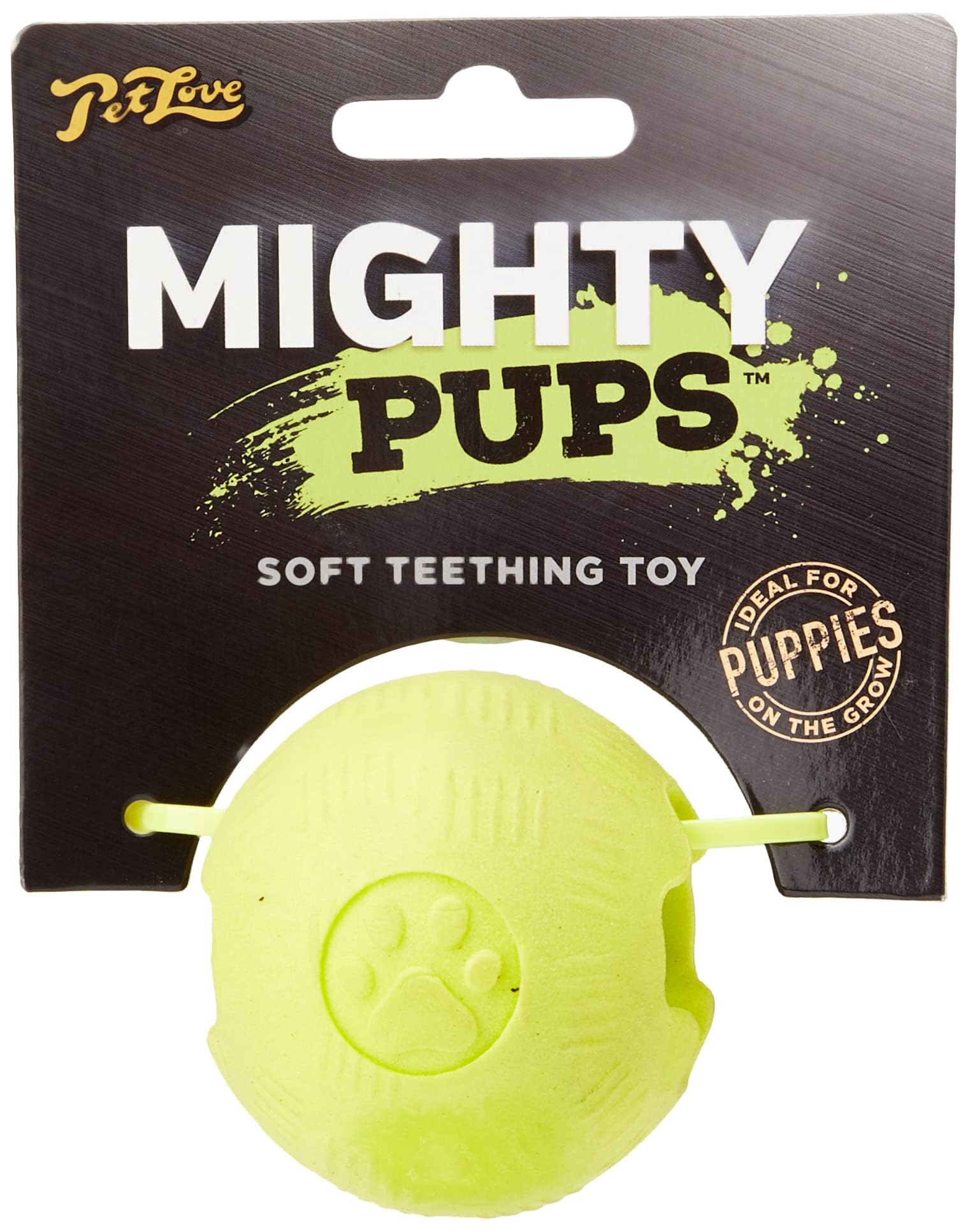 Pet Love Mighty Pups Foam Ball, Puppy Teething Toy, Stuff with Treats & Spreads, Floating - Mini, XS