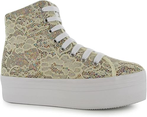 cream platform trainers