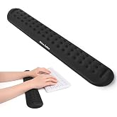Univo Colors Black Superfine Memory Foam Keyboard Wrist Rest Soft Gel Ergonomic Wrist Support Pad for Computer, Laptop, Offic