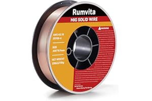 RUMVITA Mig Welding Wire - ER70S-6 .035"(0.9 mm)- 33 Pound Spool - Mild Steel MIG Solid Welding Wire,Low Splatter and High Levels of Deoxidizers