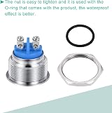 sourcing map 22mm Green LED Indicator Light 12V M22 Panel Mount Metal view 4