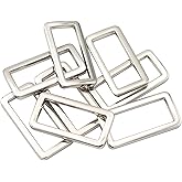JWBIZ 8 Pcs Metal Flat Rectangle Rings Buckle for Bag Belt Strap Heavy Duty Square Loop (1 1/4 inch, Silver)