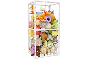 HAIDAIYA Extra Large Plush Stuffed Animal Storage Zoo Holder Standing, Kids Toy Storage Organizer Shelves Basket with Nets for Stuffed Animals, Play Room Decor Corner Toy Box Storage. (Thicker Tube)