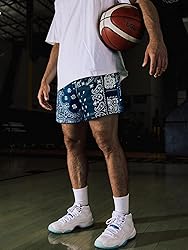 DIOTSR Mens Paisley Graphic Basketball Shorts