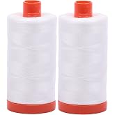 Aurifil Mako 50wt Thread 2 Large Spools: Natural White (2021x2)
