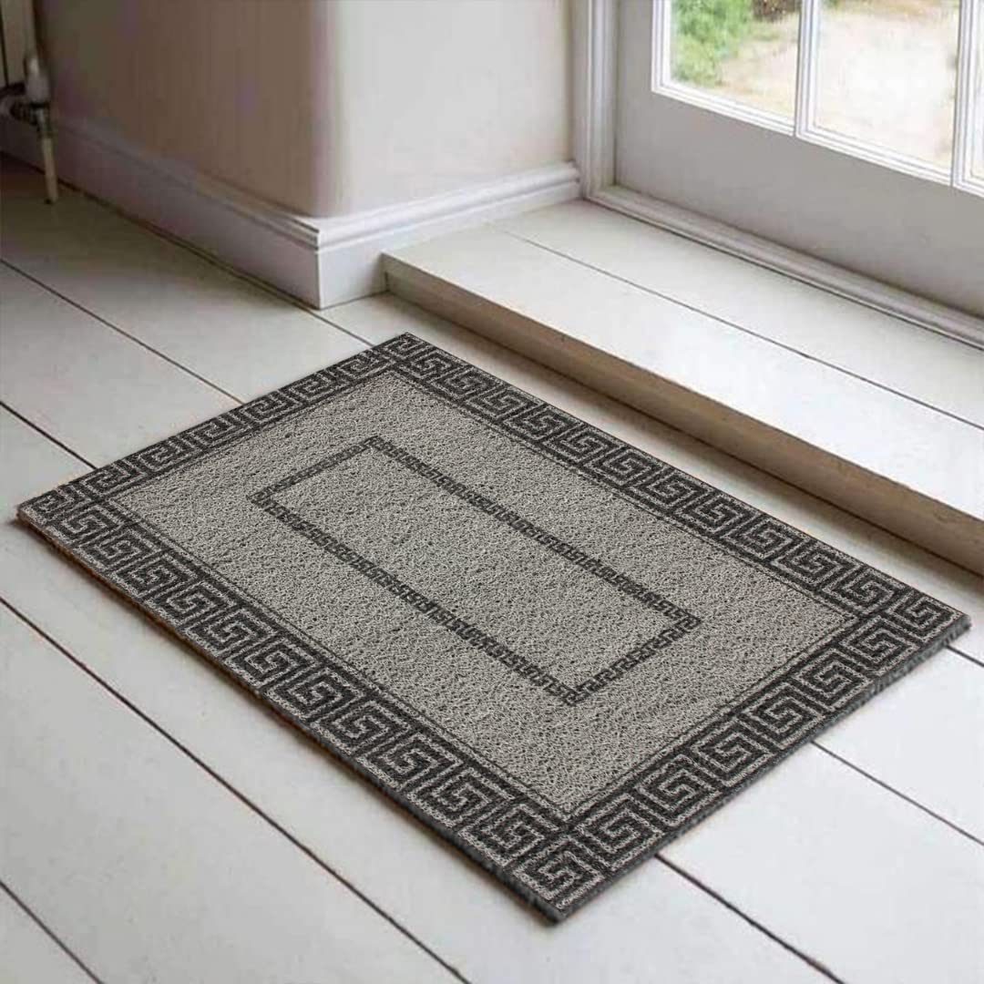 FIXINGS DIRECT The NERÒ Luxury Style Indoor Door Mat (With Dirt Trapping Technology) Easy Cleaning, Super Durable Anti Slip Design (75cm x 43 cm (Medium)) Grey/Black