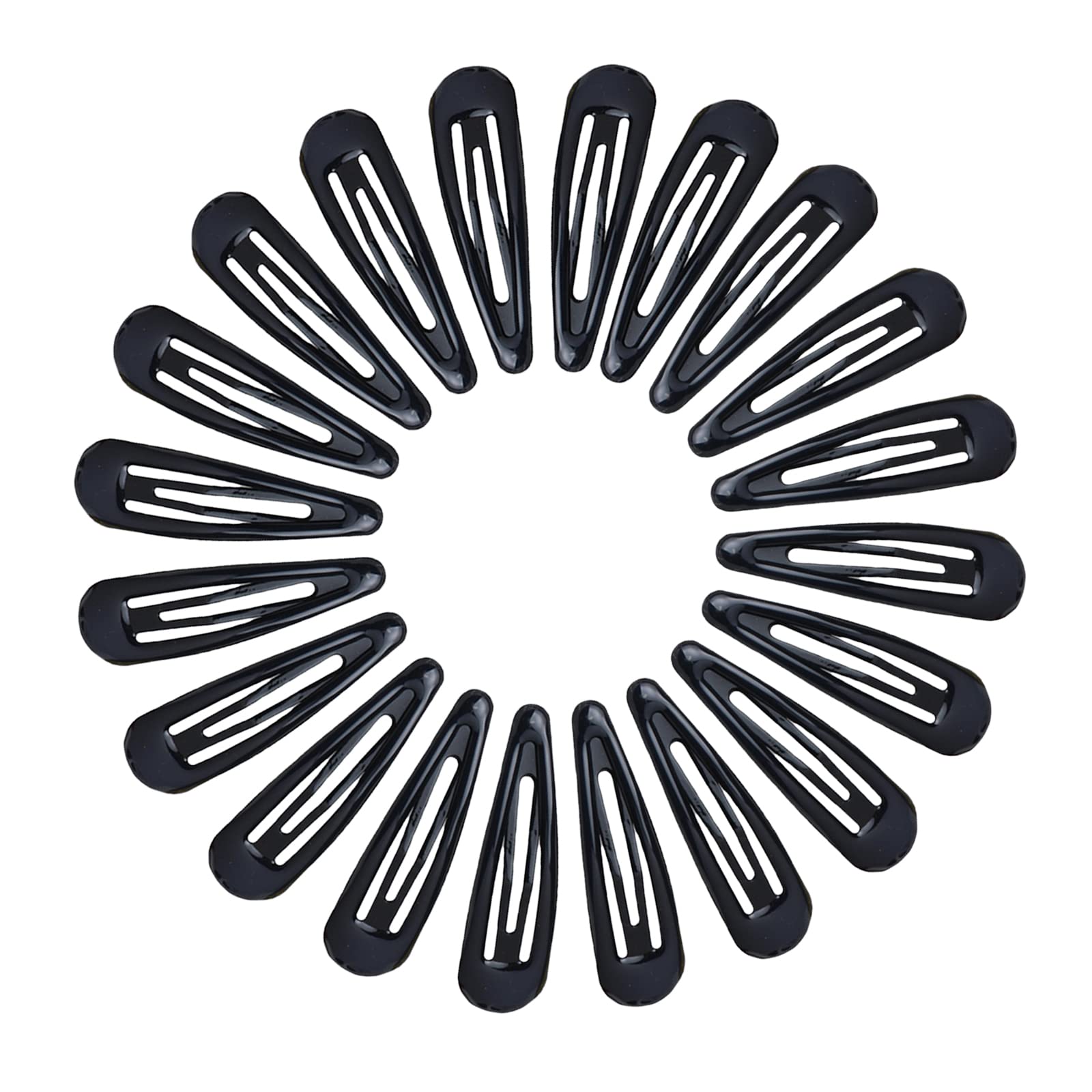 NiceYnn 20pcs Candy Color Small Hair Clips, 4.8cm Colorful No Crease No Slip Metal Snap Mini Hair Barrette Hairpin Accessories for Kids Teens Women Black