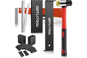 GETLITOOL Laminate Wood Flooring Installation Kit, Flooring Tools with Double-Faced Mallet, Laminate Flooring Tool with Pull Bar, Solid Knock Block and 60x Spacers for Flooring Installation