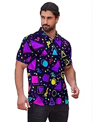 Xdceu Men’s Golf Polo Shirts Retro 80s Print Mens