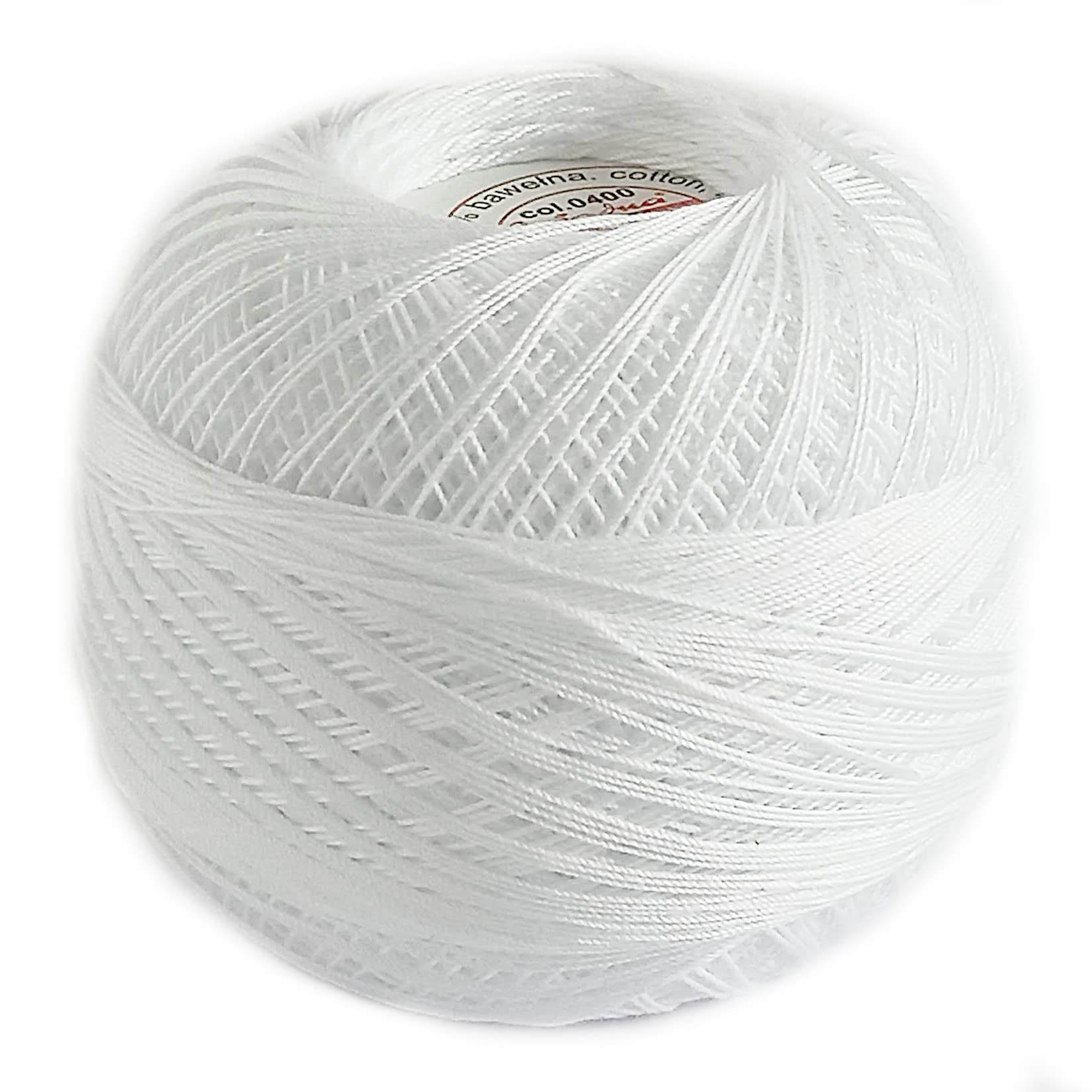Ariadna Fine Cotton Crochet Thread, Lace Yarn (601yd / 550m), Luxurious Feel Crochet and Knitting (1.76 oz / 50g) Size 50 White 0400