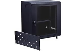 CHEALON 12U Wall Mount Network Rack for 19 Inch Equipment 17 Inch Deep Server Rack Glass Locking Door