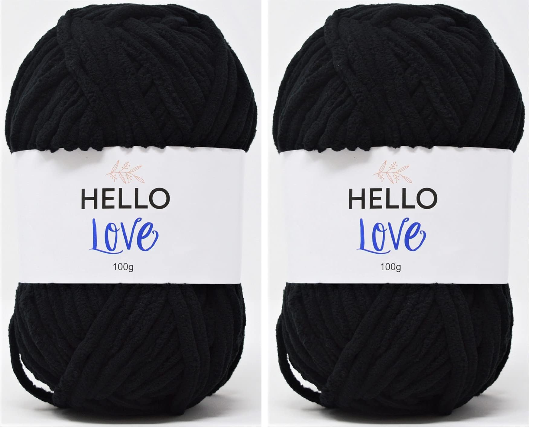 Hello Love Yarn, Black, 100g (Pack of 2)
