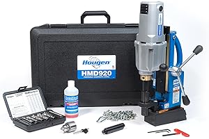 Hougen HMD920 115-Volt Swivel Base Magnetic Drill 3 Speed/Coolant Bottle Plus 1/2" Drill Chuck Adapter Plus 12002 Rotabroach Cutter Kit Replacement of The HMD917