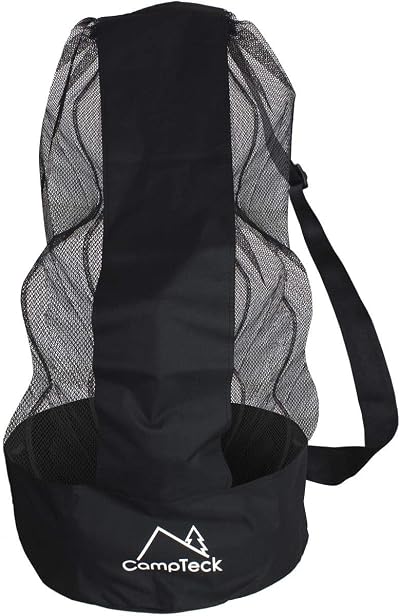 CampTeck U7081 Drawstring Soccer Ball Bag with Shoulder Strap Black (12-15