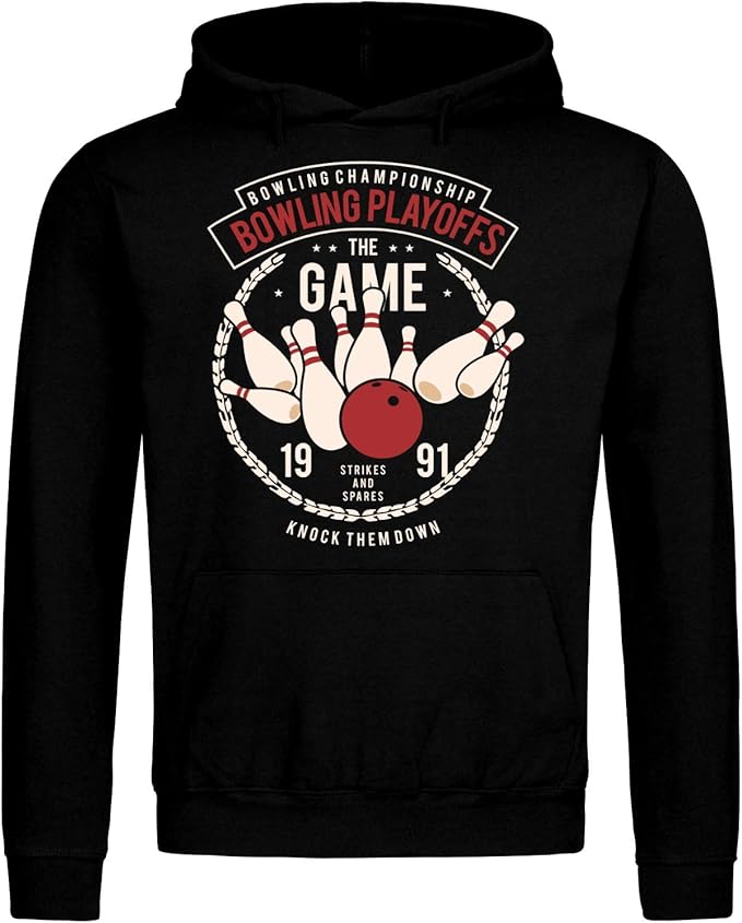 Ekate Bowling Playoffs Hoodie Sweatshirt Black Small Amazon.co.uk