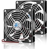 Easy Cloud 120mm 12V Computer Fan 2-Pin DC Cooling Fan 1800RPM Dual Ball Bearing 12 Volt High Performance Fan, 2 Pack