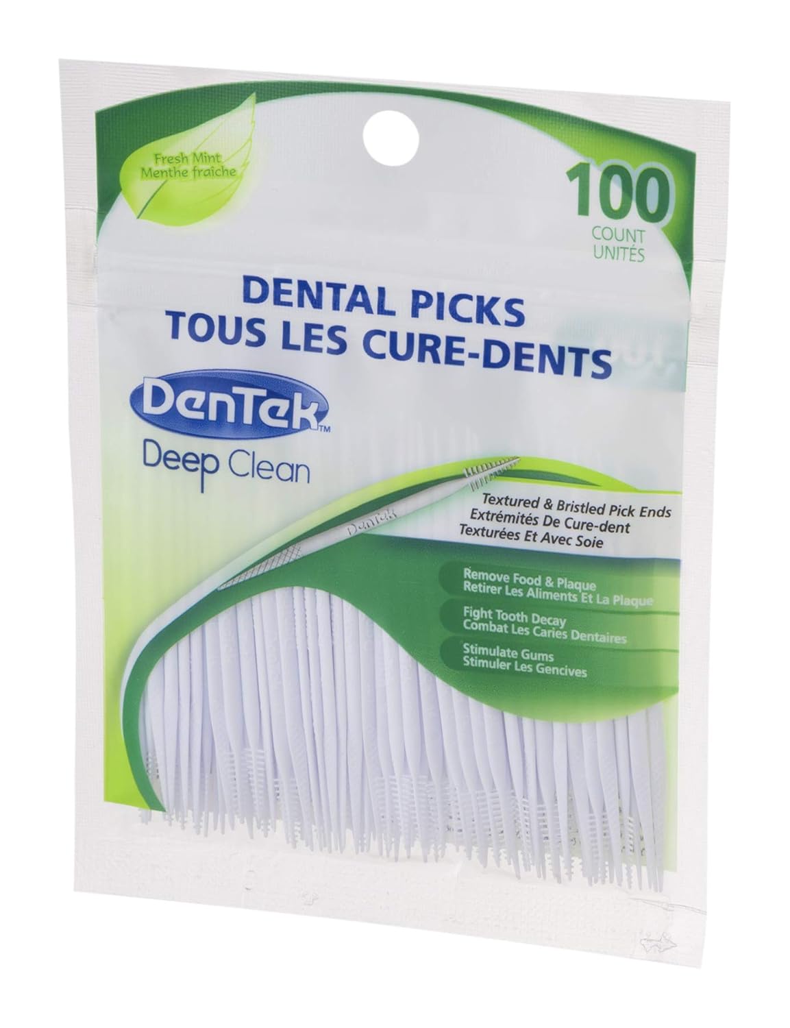DenTek Deep Clean Bristle Picks | Removes Food & Plaque | 100 Count : Beauty