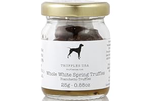 TRUFFLES USA Whole White Spring Truffles 0.88 oz Jar - Imported from Italy - Shave it or Grate it on top of Pasta, Eggs, Chicken, Steak, Vegetables, Bread - Unique Gourmet Recipe