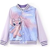 Disney Minnie Mickey Stitch Princess Frozen Elsa Marvel Jacket Lightweight Coat Button up Color Block Sweatshirt 2-14 Years