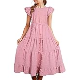 blibean Girls Summer Dress Tween Polka Dots Maxi Pockets Dresses Size 6-16 Years Old