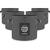 AC Infinity Heavy Duty Fabric Pots, 10 Gallon Aeration Reusable Grow Bags 5-Pack with 500G Thick Nonwoven Fabric and Multi-Purpose Rings, for Low Stress Plant Training Fruits, Vegetables, and Flowers