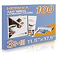 HERKKA 100 Pack Laminating Sheets, Hold 11 x 17 Inch Sheet, 3 Mil Clear Thermal Laminating Pouches 11.5 x 17.5 Inch Laminatio