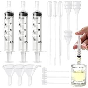 SWJLR Perfume Decanter Kit, 15PCS Clear Transfer Tools for Travel & Home | Perfume Making Kit Compatible, Clear Plastic, Syri