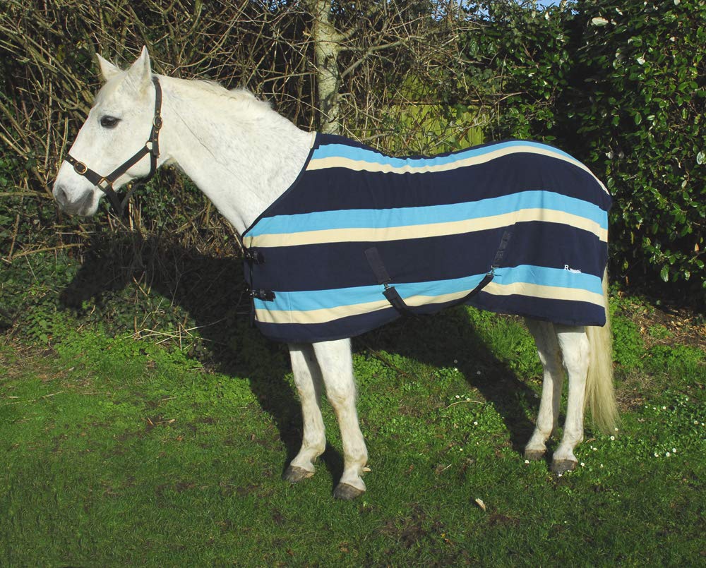 Rhinegold Elite Fleece Rug-6/0-Turquoise Stripe