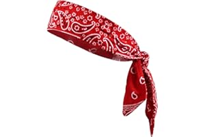 Kenz Laurenz Headbands Tie on Headband for Women Men Running Athletic Hair Head Band Elastic Sports Sweat Basketball Sweatband Stetchy Yoga Workout Sweatbands Adjustable Non-Slip Moisture Wicking