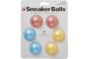 Sneaker Balls Shoe Odor Eliminator & Remover - Fresh, Clean Scent Blocks Odors - Twist-to-Activate - Compact & Durable - Fun, Colorful Designs - Ideal for Shoes, Gym Bags, Lockers, Checkered, 6 Pack
