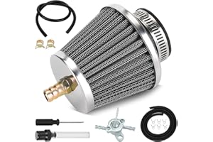 EOPOAYI 35mm (1-3/8") Air Filter Compatible with Taotao Coolster 110cc 125cc Baja Sunl Apollo SSR ATV Quad 4 Wheeler 50cc 70cc 90cc CRF50 Go Kart Pit Dirt Bike Parts Petcock Fuel Shut Off Valve