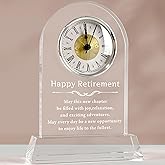 L.Karde Retirement Gift for Women Men Coworker Desk Clock K9 Crystal Keepsakes Retired for Friend Boss for Dad