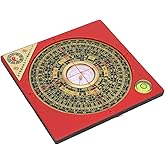 Miskall Feng Shui Compass, Chinese Feng Shui Luo Pan Tool Ancient Compass Good Luck Survey Geomantic Omen Exorcise Evil Spirits Geomantic