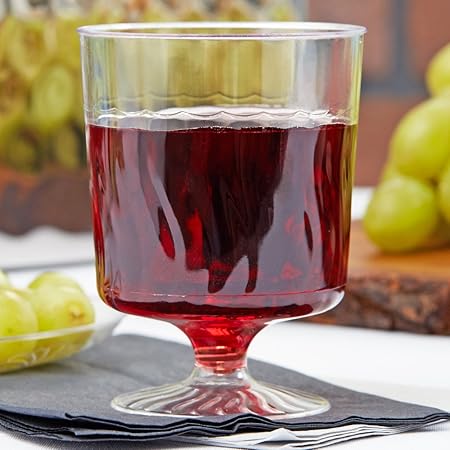 Weingläser/Dessertbecher aus Kunststoff, gewelltes Design, 220 ml, 10 Stück