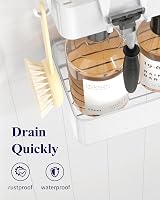 Kitsure 2 Pack Rustproof Shower Caddy Large 2 Shelves Drill-Free White view 5