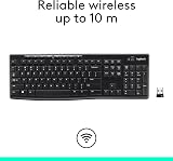 Logitech K270 Wireless Keyboard for Windows UK English Layout Black view 4