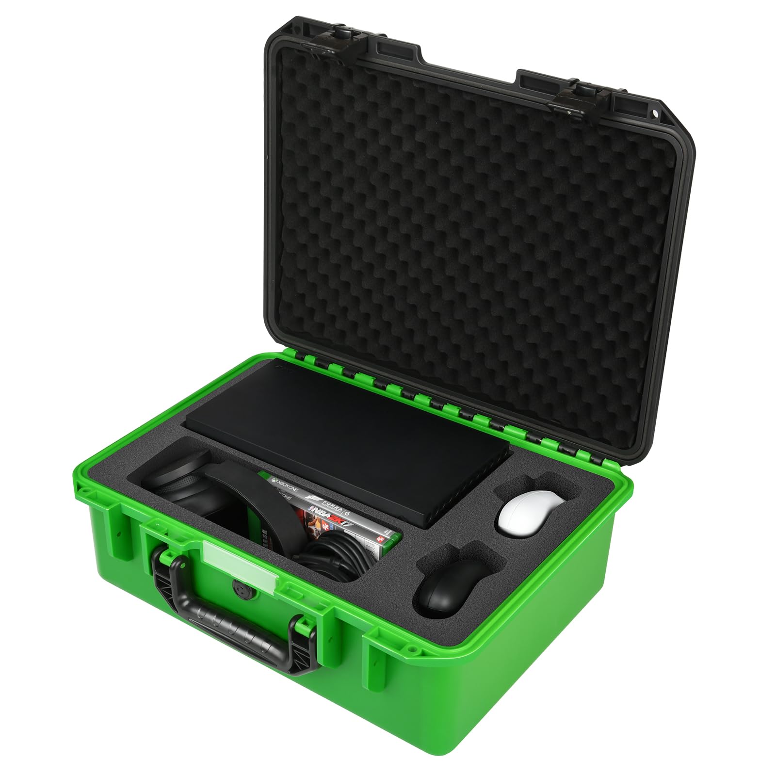 Storage Case for Xbox Series X Console: Hard Shell Travel Cases Custom Foam Fits for Xbox Console, Controllers, Headset, Charger and Accessories, IP67 Waterproof Series X Carrying Cases (Only Case)