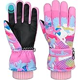 AuSletie Kids Gloves Winter Girls Snow Gloves Boys with Touchscreen Waterproof Ski Winter Gloves Outdoors Warm for Children for 8-15 Years Old