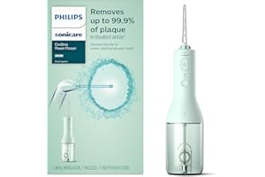 Philips Sonicare Power Flosser 2000 Cordless, Oral Irrigator for a complete clean in 60 seconds, Mint, HX3822/14