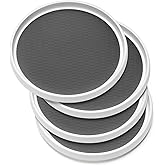 Set of 4, 10 Inch Non-Skid Lazy Susan Organizers - Turntable Rack for Cabinet, Pantry Organization and Storage, Kitchen, Fridge, Bathroom Makeup Vanity Countertop, Under Sink Organizing, Spice Rack