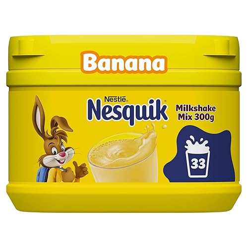 Nesquik Banana Flavoured Milkshake Powder, with Vitamin C & D, 300g Tub (Pack of 1)