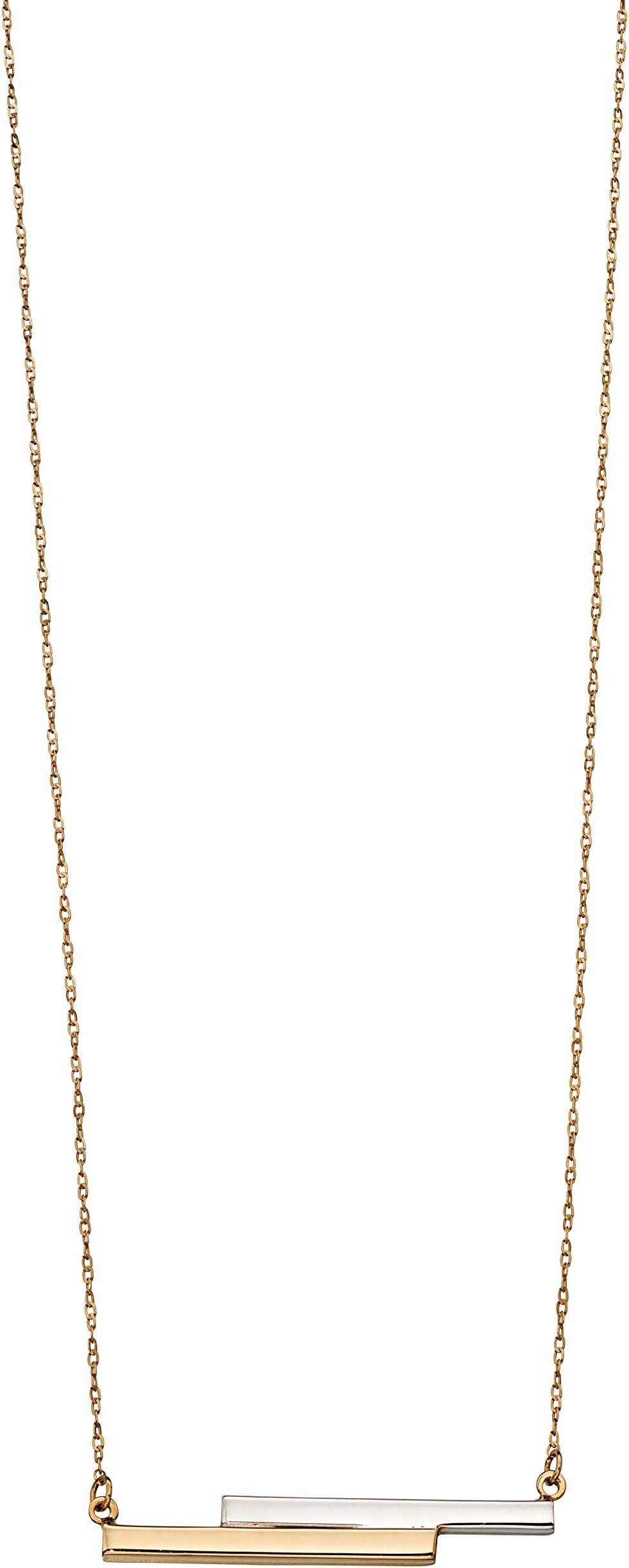 Elements Gold White and Yellow Gold Double Bar Necklace of Length 45cm AZ-GN290